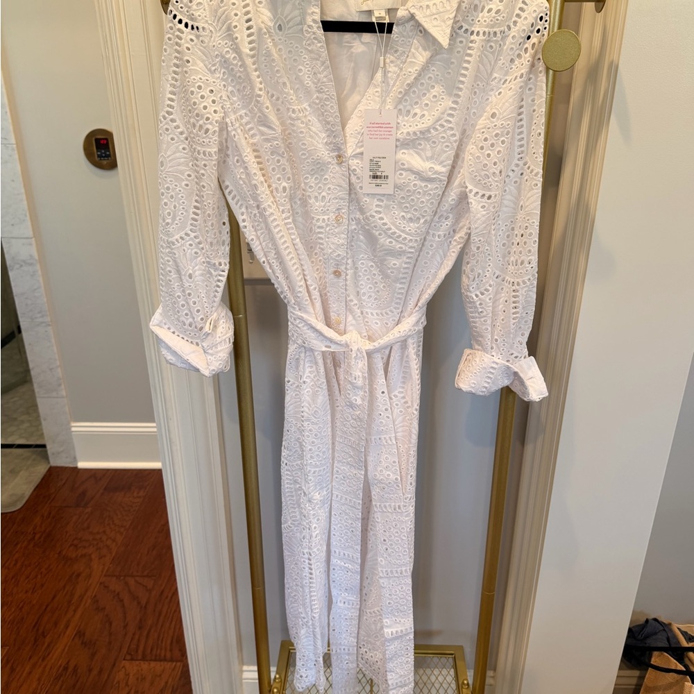 Lilly Pulitzer White Long Sleeve Eyelet Dress